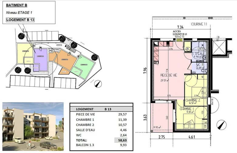 Appartement 3 pièces 58 m² · à Les Herbiers · 58 m² · 247 200 €