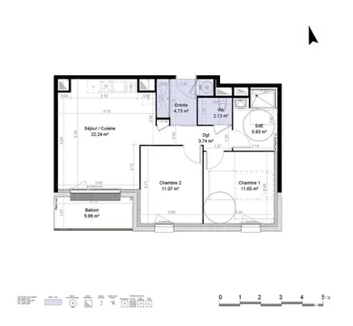 Appartement à CARPIQUET (14650) — 2/4