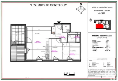 Appartement à LA CHAPELLE-SAINT-MESMIN (45380)