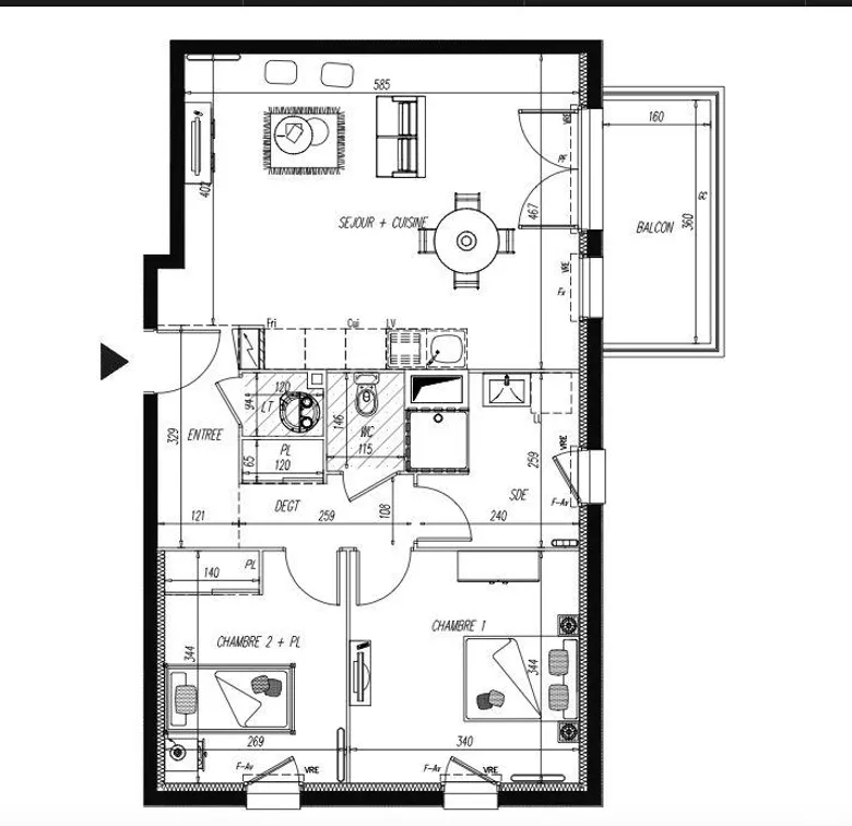 Appartement 3 pièces 64 m² · à Saint-Hilaire-de-Riez · 64 m² · 229 000 €