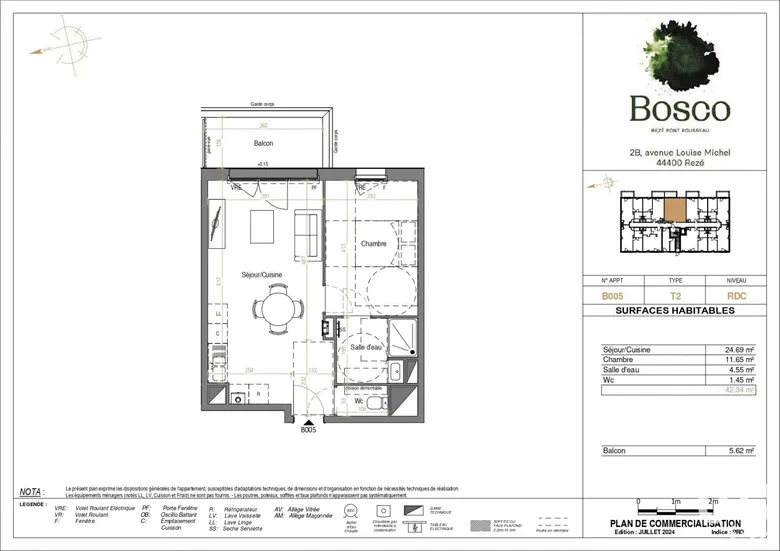 Appartement 2 pièces 43 m² · à Rezé · 43 m² · 215 000 €