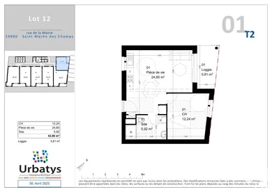 Appartement à SAINT-MARTIN-DES-CHAMPS (29600)