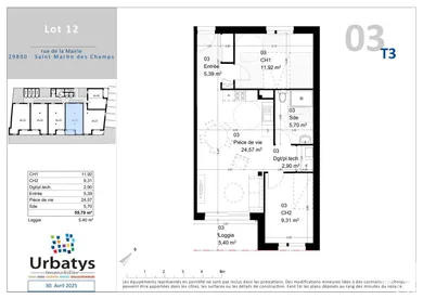 Apartment at SAINT-MARTIN-DES-CHAMPS (29600)
