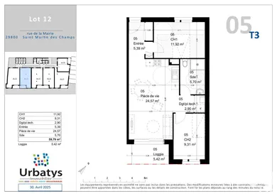 Appartement à SAINT-MARTIN-DES-CHAMPS (29600)