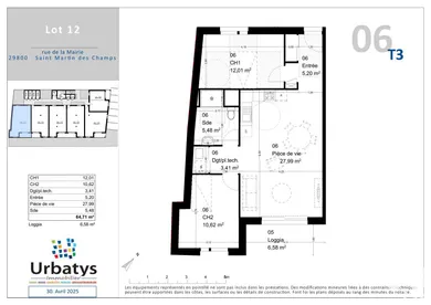 Appartement à SAINT-MARTIN-DES-CHAMPS (29600)