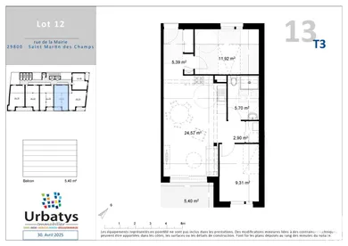 Appartement à SAINT-MARTIN-DES-CHAMPS (29600)
