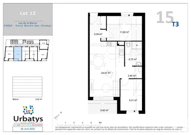 Appartement à SAINT-MARTIN-DES-CHAMPS (29600)