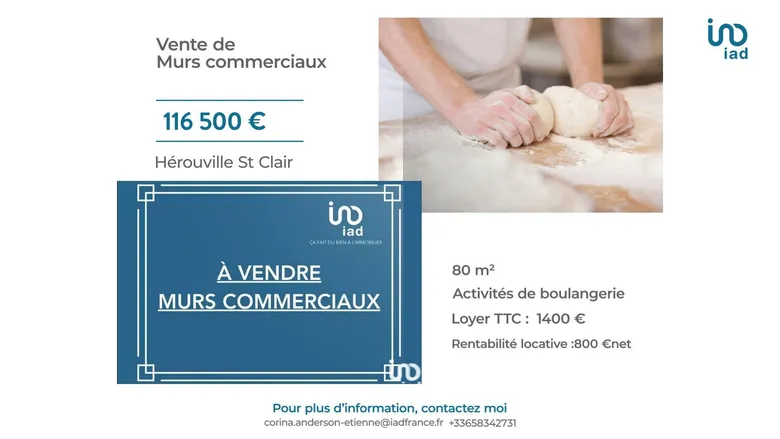 Murs commerciaux à HÉROUVILLE-SAINT-CLAIR (14200) · 80 m² · 106 500 €