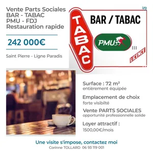 Bar-tabac à SAINT-PIERRE (97410)