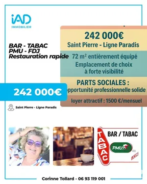 Bar-tabac à SAINT-PIERRE (97410)