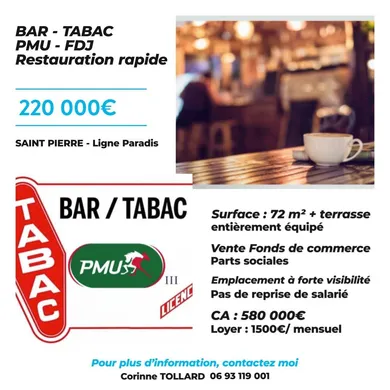 Bar-Tobacco shop in SAINT-PIERRE (97410)