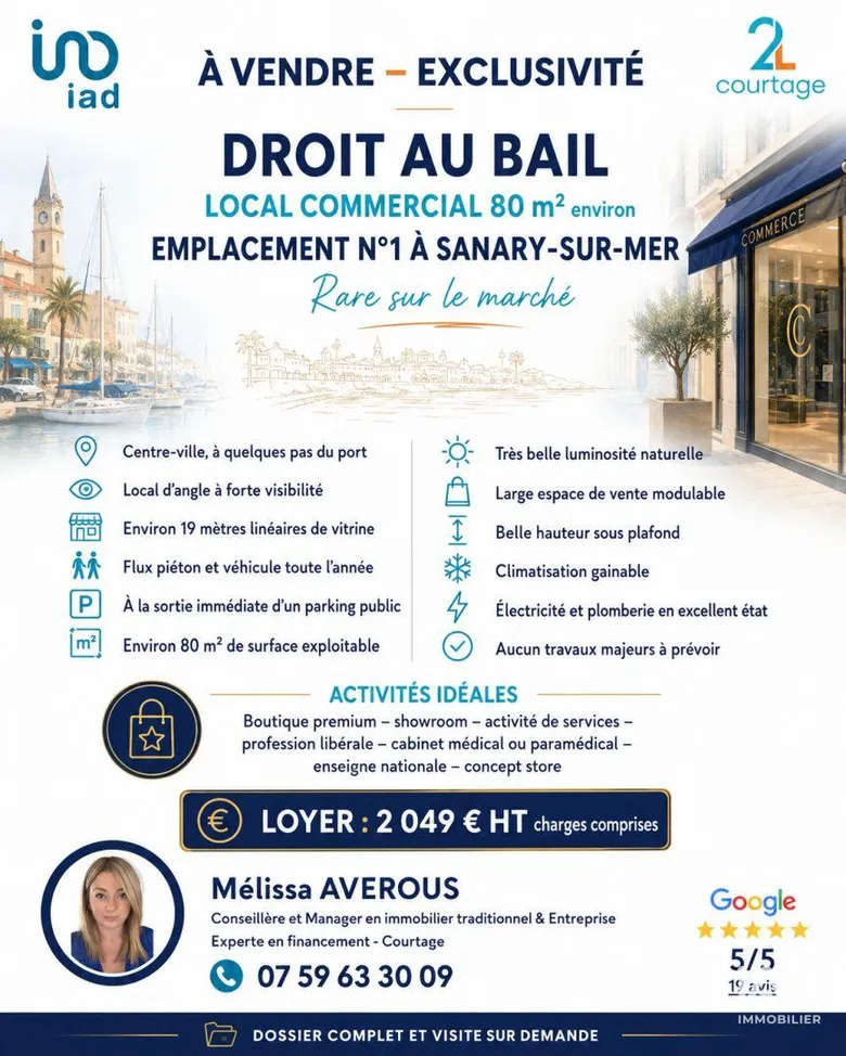 Local commercial 81 m² · à Sanary-sur-Mer · 81 m² · 82 500 €