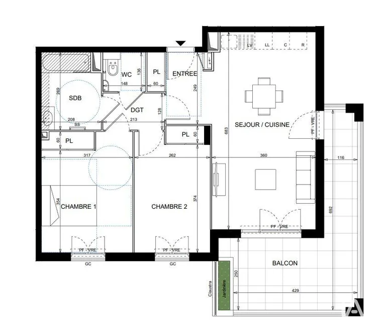 Appartement 3 pièces 64 m² · à Vallauris · 64 m² · 388 000 €