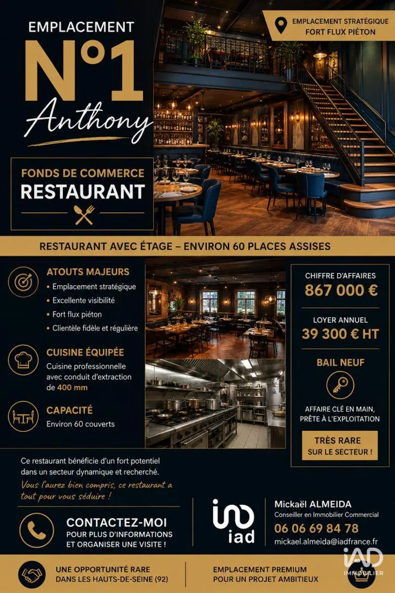 Local commercial 140 m² · à Antony · 140 m² · 588 000 €