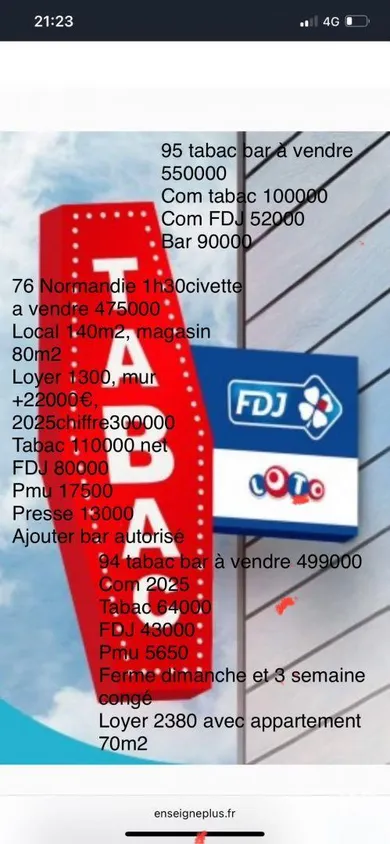 Bar-tabac à CLAMART (92140)