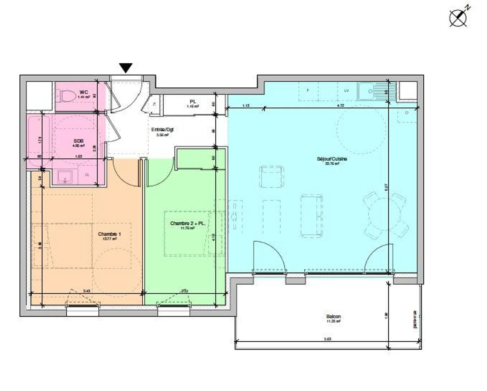 Vente appartement à LE CHEYLAS (38570) : appartement 3 pièces 72 m² — 2
