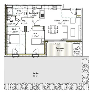 Appartement à GUÉREINS (01090)