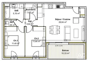 Appartement à GUÉREINS (01090)
