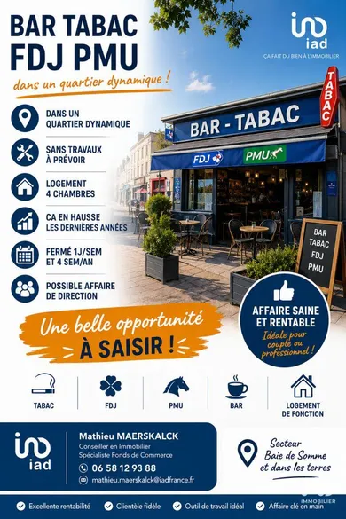 Bar-tabac à AMIENS (80000)