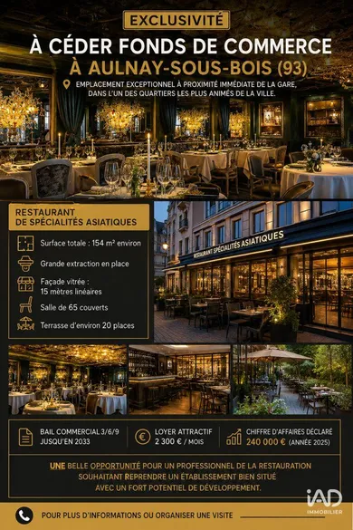 Restaurant à AULNAY-SOUS-BOIS (93600)