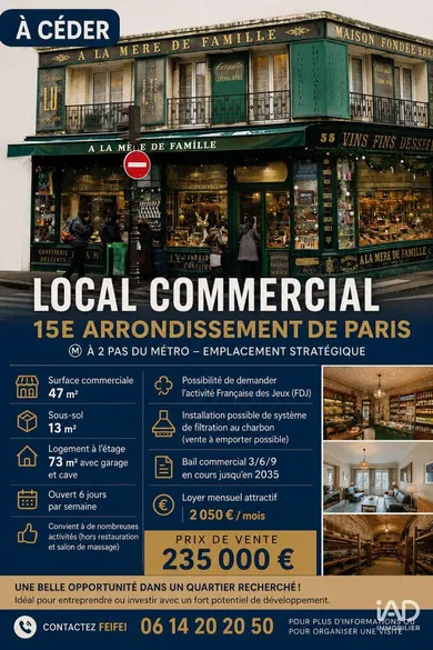 Local d’activité à PARIS (75015)