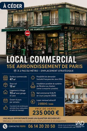 Local d’activité à PARIS (75015)