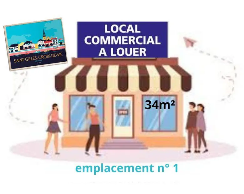 Local commercial 34 m² · à Saint-Gilles-Croix-de-Vie · 34 m² · 1 100 €/mois