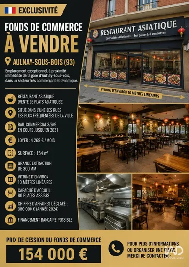 Restaurant in AULNAY-SOUS-BOIS (94120)