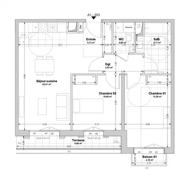 Appartement à LA ROCHELLE (17000)