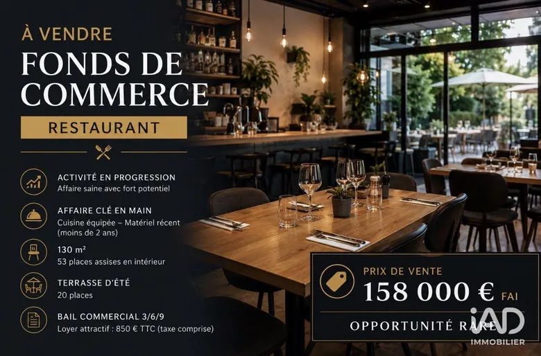 Restauration rapide à USSEL (19200) · 130 m² · 158 000 €