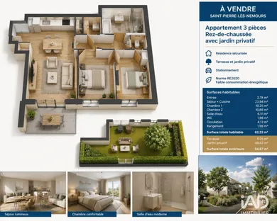 Appartement à SAINT-PIERRE-LÈS-NEMOURS (77140)