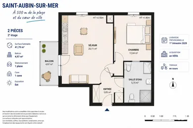 Apartment in SAINT-AUBIN-SUR-MER (14750)