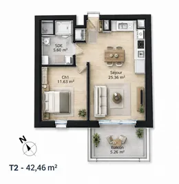 Appartement à DOUVRES-LA-DÉLIVRANDE (14440)