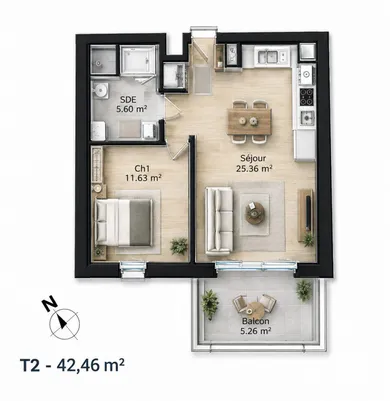 Appartement à DOUVRES-LA-DÉLIVRANDE (14440)