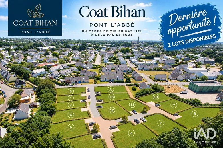 Terrain à PONT-L'ABBÉ (29120) · 92 000 €