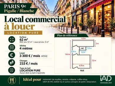 Boutique/Local commercial à PARIS (75009)