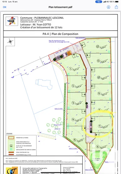 Building plot at Plobannalec-Lesconil (29740)