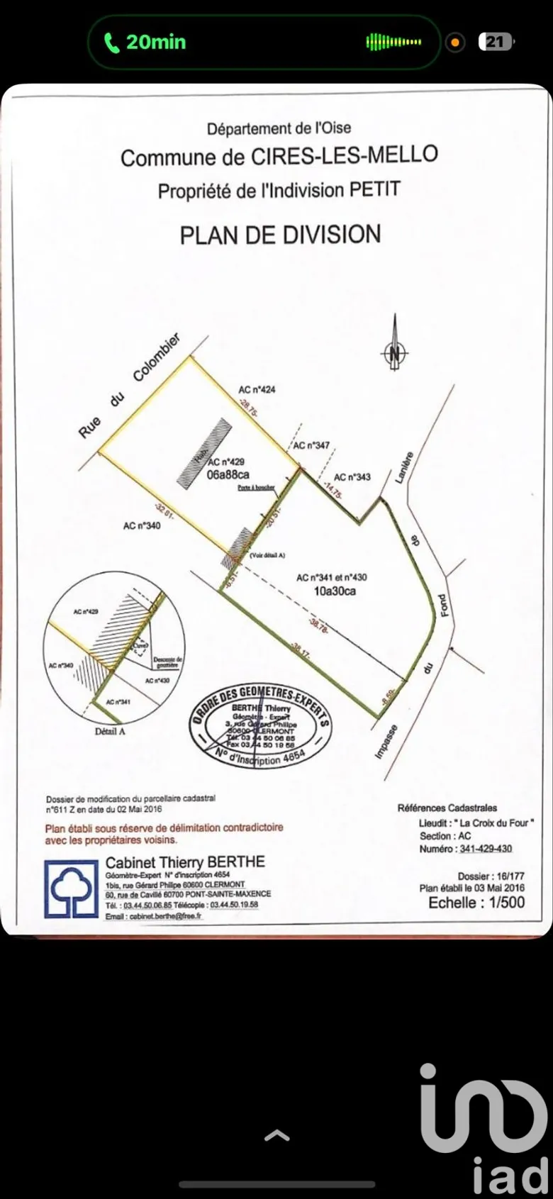 Terrain à Cires-lès-Mello (60660) · 115 000 €