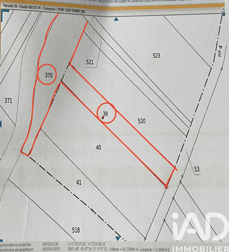 Terrain à Pont-sur-Yonne (89140) · 39 900 €
