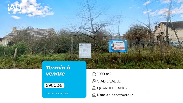 Terrain à bâtir à Châlette-sur-Loing (45120) · 59 000 €