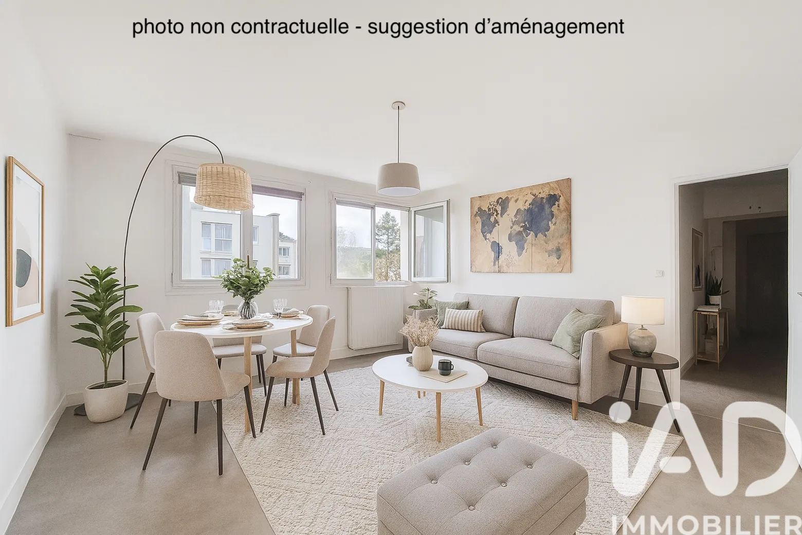 Vente appartement à Mériel (95630) : appartement 3 pièces 58 m² — 3