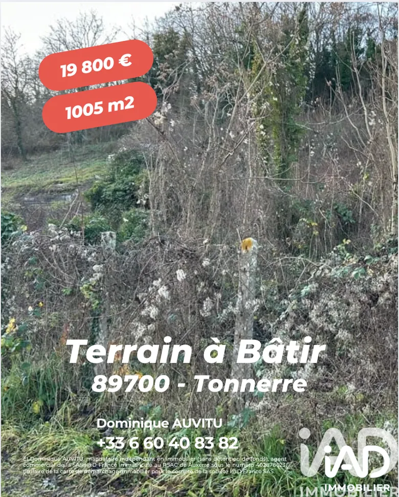 Terrain à bâtir à Tonnerre (89700) · 19 800 €
