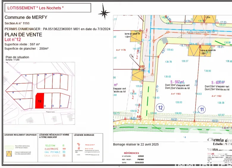 Terrain 606 m² · à Merfy · 138 820 €