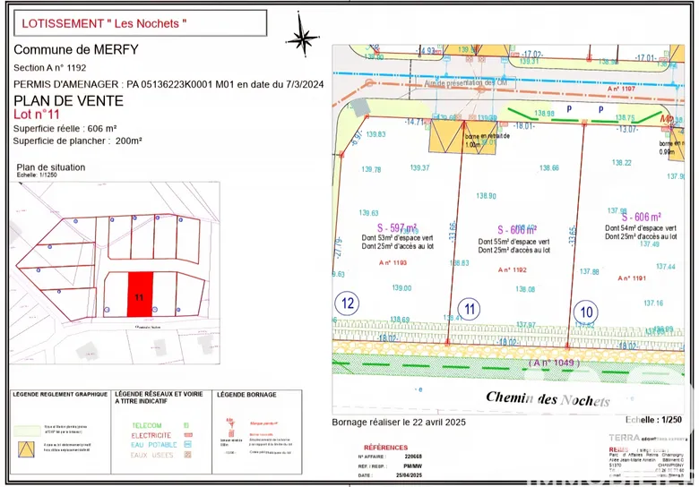 Terrain 597 m² · à Merfy · 136 840 €