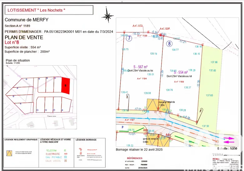 Terrain 554 m² · à Merfy · 127 380 €