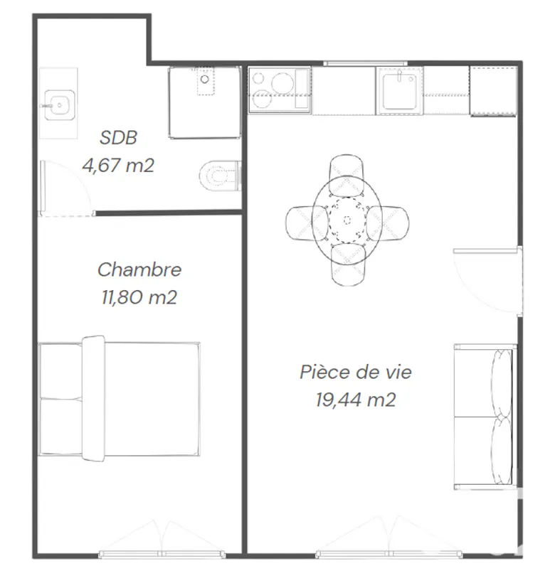 Appartement 2 pièces 36 m² · à Morlaix · 35,9 m² · 148 200 €