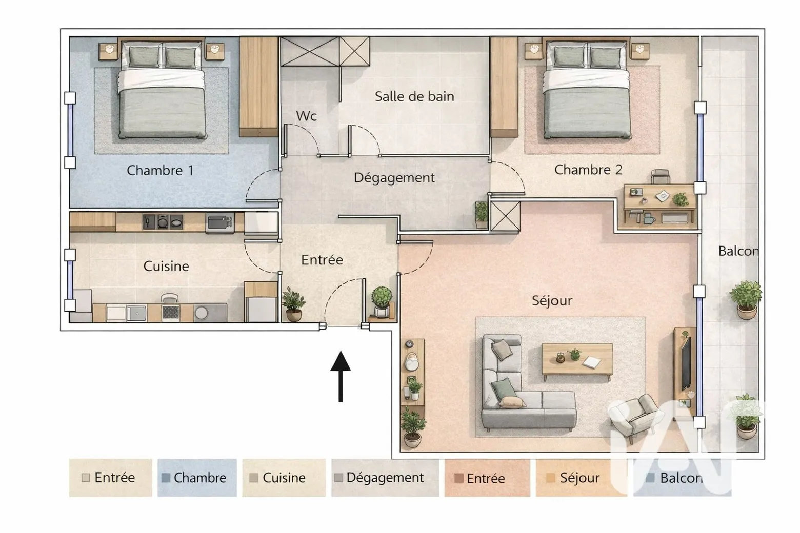 Vente appartement à Sceaux (92330) : appartement 3 pièces 60 m² - 1965162 — 2