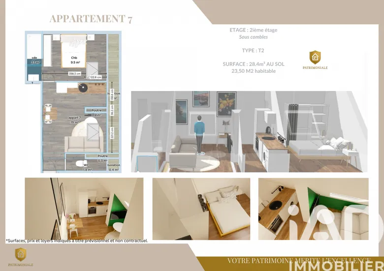 Appartement 2 pièces 24 m² · à Fougères · 23,5 m² · 74 850 €