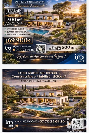 Terrain à bâtir à Saint-Saturnin-lès-Avignon (84450)