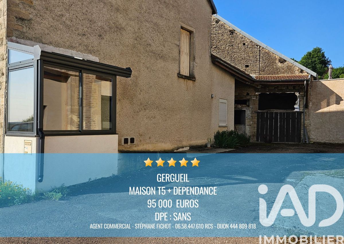 Vente maison à Gergueil (21410) : maison de village 5 pièces 111 m²